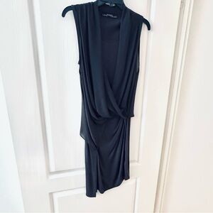 All Saints Charcoal Abi Draped Mini Dress Sz 4